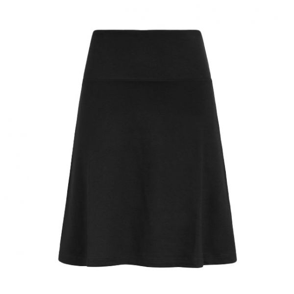 KING LOUIE - BORDER SKIRT MILANO UNI - DAMEN ROCK IN A- LINIE - BLACK