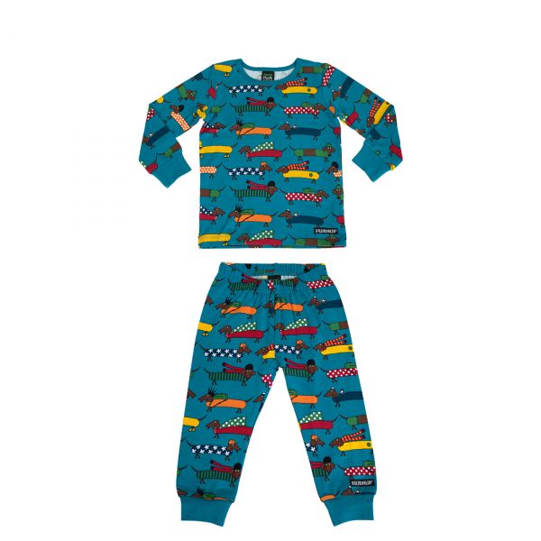 VILLERVALLA - PYJAMAS SET DACHSHUND - LANGARM SCHLAFANZUG