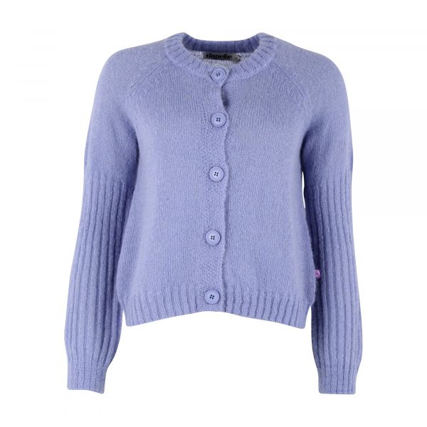 DANEFAE - DANARNAQ WOOL CARDIGAN - DAMEN STRICKJACKE - ICE VIOLA