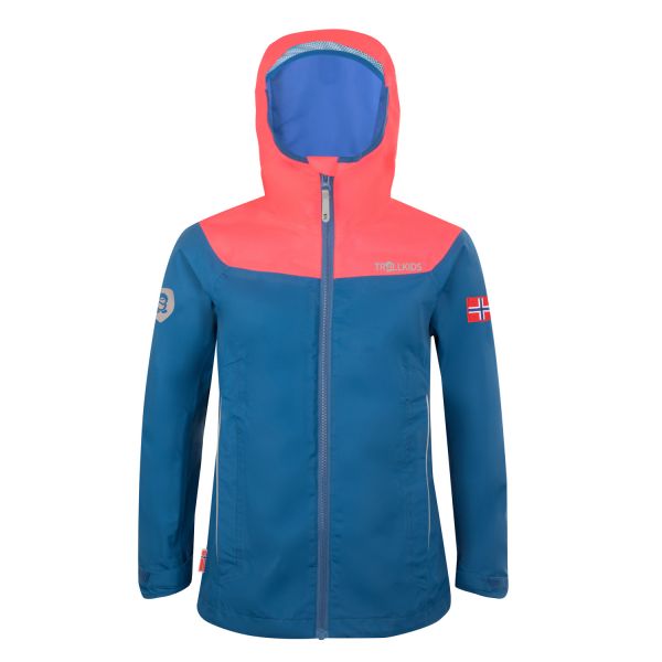 TROLLKIDS - GIRLS BERGEN JACKET - OUTDOORJACKE MIT KLEINEM PACKMASS - MIDNIGHT BLUE/CORAL