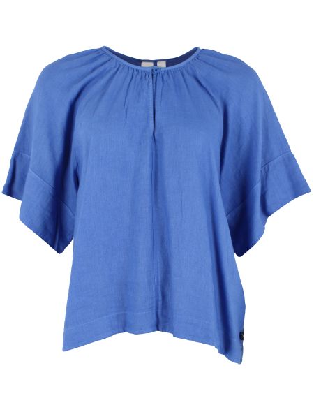DANEFAE - DANESHADE MODAL LINNEN TOP - LEICHTES DAMEN SOMMERSHIRT - COLD BLUE