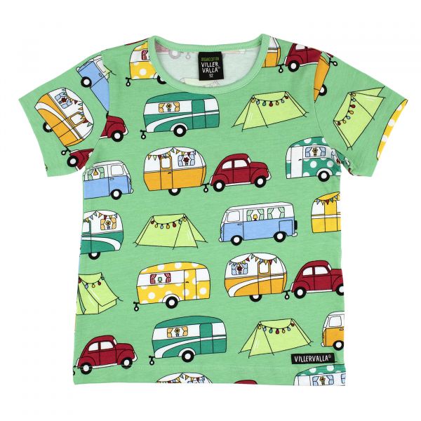 VILLERVALLA - T-SHIRT S/S - KURZARM- T- SHIRT MIT CAMPING MOTIV - FERN