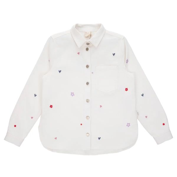 MARTINEX - SELMA SHIRT SYMBOLS - DAMEN LANGARM BLOUSE - WHITE