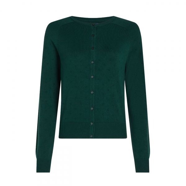 KING LOUIE - RAGLAN CARDI DROPLET - DAMEN STRICKJACKE - PINE GREEN