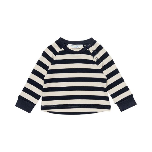 Sense Organics - DAVID Raglan Langarmshirt - Navy/Grey stripes