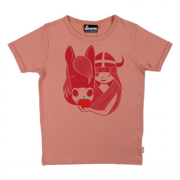 DANEFAE - BASIC SS GIRLS - MÄDCHEN KURZARM T- SHIRT - ROSE BEIGE IDUNN