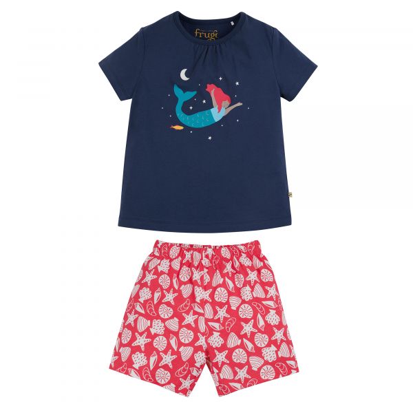 FRUGI - FEARNE PJS - KURZER MÄDCHEN SCHLAFANZUG - INDIGO/MERMAID