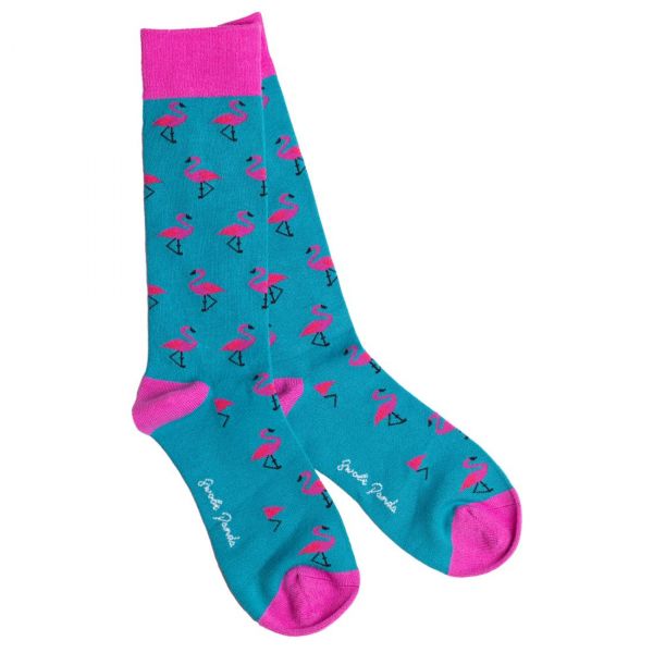 SWOLE PANDA - FLAMINGO SOCKS - DAMEN SOCKEN MIT FLAMINGOS - BLUE