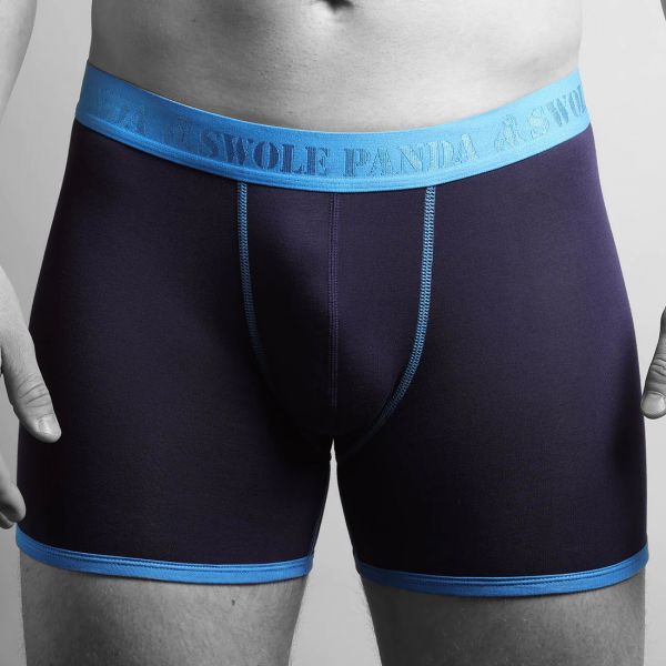 SWOLE PANDA - NAVY BAMBOO BOXERS BLUE BAND - HERREN UNTERHOSE - NAVY/BLUE