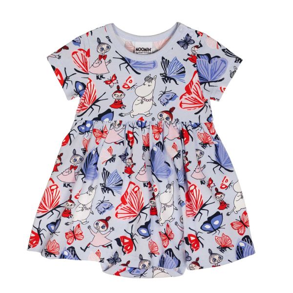 MARTINEX - BUTTERFLY PARK DRESS - KURZARM KLEID - PALE BLUE