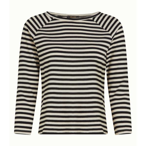 KING LOUIE - RAGLAN TEE CHOPITO STRIPE - DAMEN KURZARM OBERTEIL - BLACK