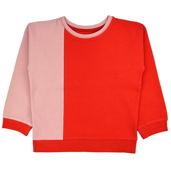BABA - UNI SWEATER - MÄDCHEN SWEATSHIRT - PINK RED DOTS