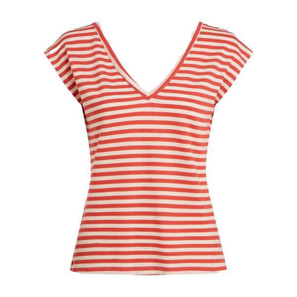 KING LOUIE - DOUBLE V TOP CHOPITO STRIPE - DAMEN KURZARM OBERTEIL - SUMMER FIG