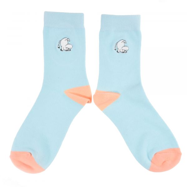 NORDIC BUDDIES - EMBROIDERY SOCKS LADIES MOOMIN - MOOMIN DAMEN SOCKEN - LIGHT BLUE
