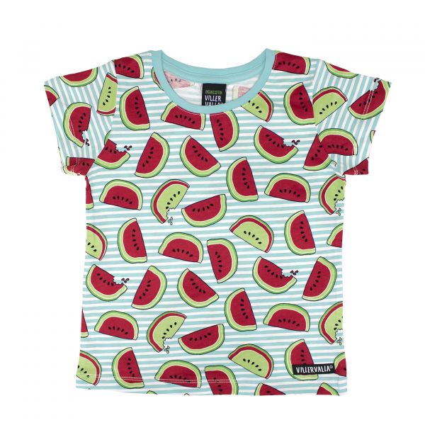 VILLERVALLA - T- SHIRT S/S MELONE - BIO KURZARM T- SHIRT MIT MELONE - LGT REEF