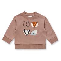 SENSE ORGANICS - ROONAY BABY SWEATER - PULLOVER - NOUGAT + ANIMALS SENSE ORGANICS - ROONAY BABY SWEATER - PULLOVER - NOUGAT + ANIMALS