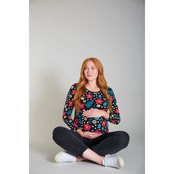 FRUGI - RACHEL MATERNITY TOP - LANGARMSHIRT FÜR DIE SCHWANGERSCHAFT - BOLD FLORAL