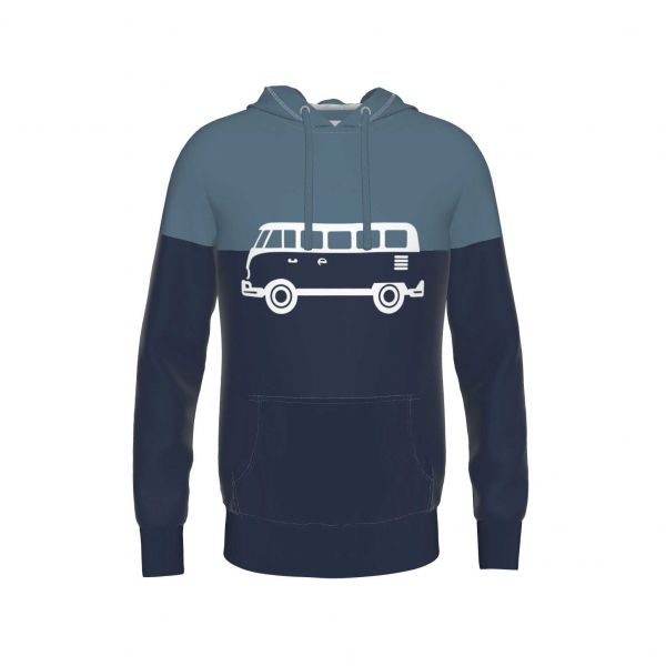 WHEELDOM - LOVELINGSTEIL - VW BUS KAPUZENPULLOVER FÜR HERREN UND DAMEN - DARKNAVY-BLUEGREY