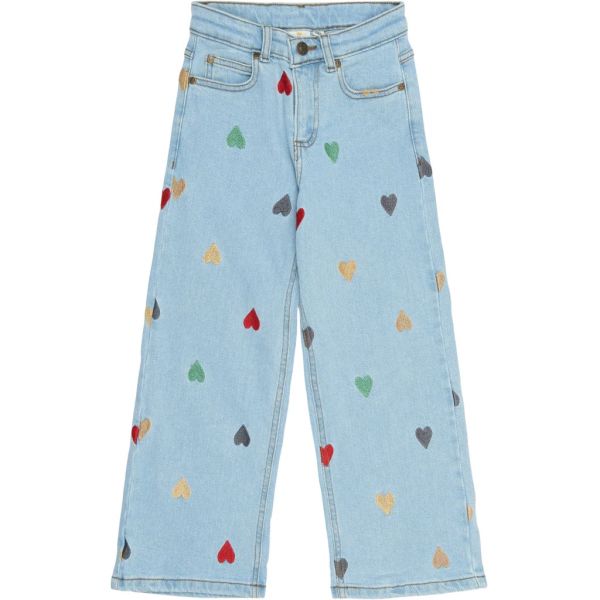 THE NEW - TNNESSA WIDE JEANS - WEIT GESCHNITTENE JEANS MIT HERZEN - LIGHT BLUE DENIM EMB
