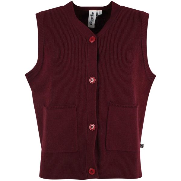 DANEFAE - DANEGENTLE MERINO WOOL SWEATER VEST - DAMEN STRICKWESTE - DARK WINE WINE