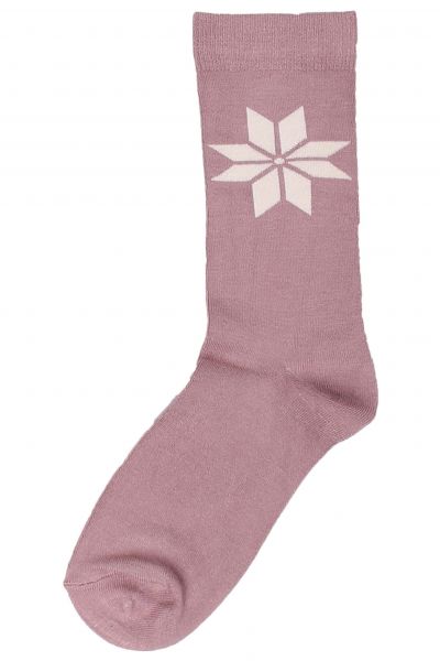 DANEFAE - DANEWALK WITH ME SOCKS - DAMEN SOCKEN - VINTAGE ROSE/CHALK SNOWFLAKES