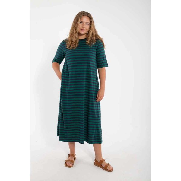 DANEFAE - DANEBASIC GOOD NEWS DRESS - DAMEN SOMMERKLEID - DK NAVY/VERDE