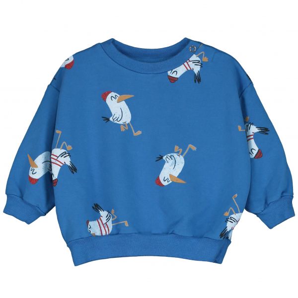 LÖTIEKIDS - BABY SWEAT-SHIRT - PULLOVER - ROYAL BLUE SEAGULL ALLOVER