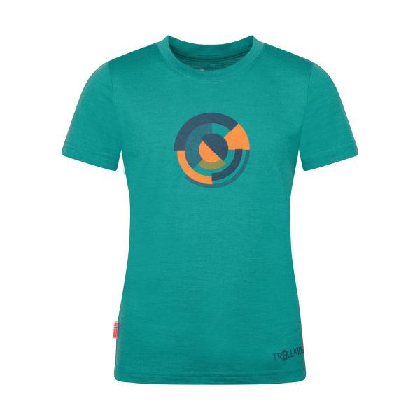 TROLLKIDS - KIDS SANDEFJORD T XT - MERINO T- SHIRT - SEA GREEN