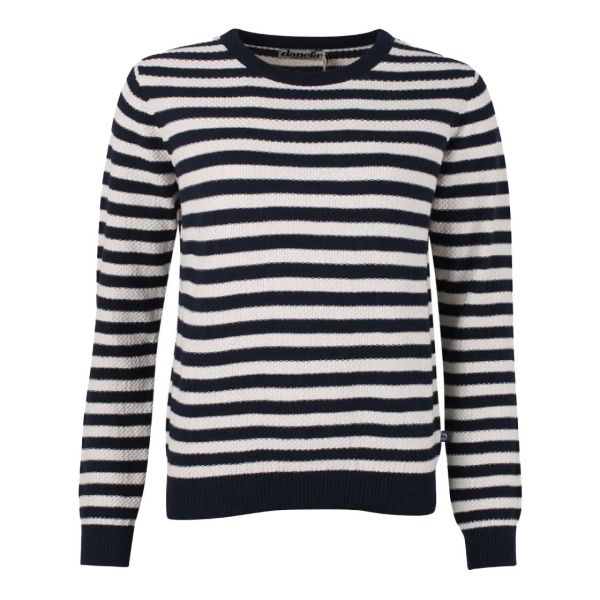 DANEFAE - DANEPEARLY PEARL KNIT SWEATER - DAMEN STRICK-PULLOVER - NAVY/OFFWHITE