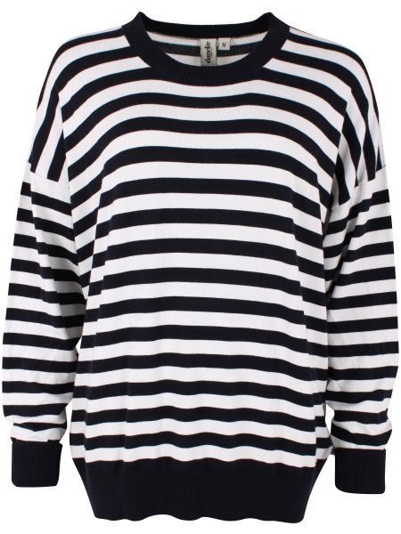 DANEFAE - DANECHILL VISCOSE SWEATER - GESTREIFTER DAMEN PULLOVER - DK NAVY/CHALK