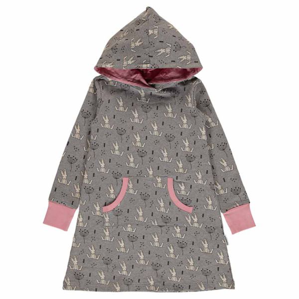 Maxomorra - Dress Hoodie Sweat - Bio Kapuzenkleid - Sweet Bunny