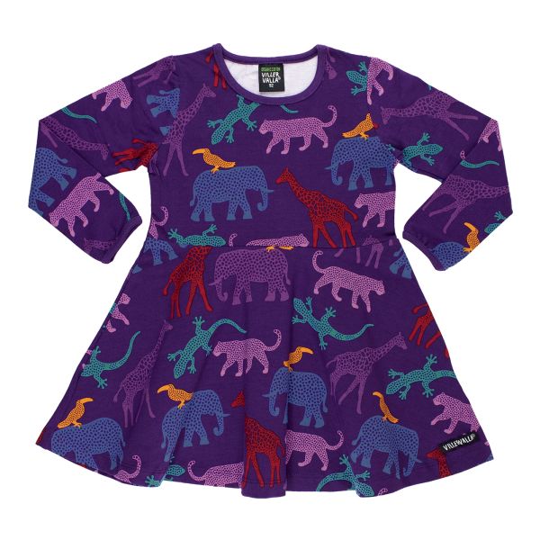 VILLERVALLA - HALF CIRCLE DRESS L/S SAVANNA - LANGARM STREIFENKLEID - GRAPE