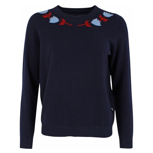 DANEFAE - DANEVIBE MERINO WOOL SWEATER - DAMEN STRICKPULLOVER - DK NAVY