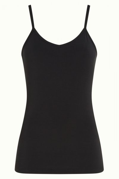 KING LOUIE - NADYA CAMISOLE CAPRICE - DAMEN TRÄGER HEMD - BLACK