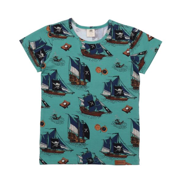 WALKIDDY - JERSEY T-SHIRT - KURZARM - PIRATE SHIPS ALLOVER