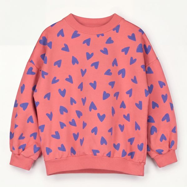 LÖTIEKIDS - SWEATSHIRT - LANGARM PULLOVER - CORAL/HEARTS ALLOVER