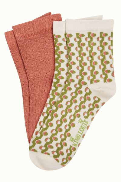 KING LOUIE - HALF SOCKS COSETTE - DAMEN SOCKEN 2-ER PACK - WOODBINE GREEN