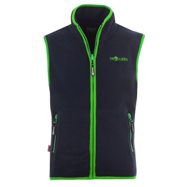 TROLLKIDS - KIDS ARENDAL VEST - FLEECEWESTE - NAVY/VIPER GREEN