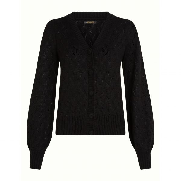 KING LOUIE - CARDI V FARFALLE - DAMEN STRICKJACKE - BLACK
