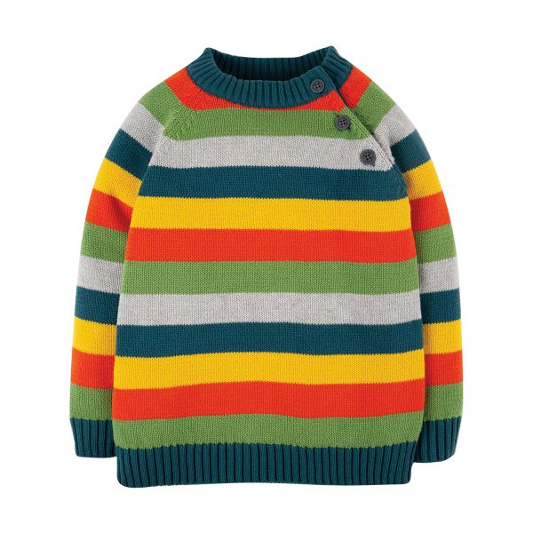 FRUGI - STORM STRIPY JUMPER - GESTREIFTER STRICKPULLOVER - GINGER RAINBOW STRIPE