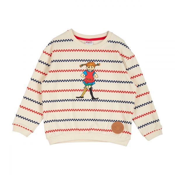 MARTINEX - SQUARE STRIPE SWEATSHIRT - LANGARM PULLOVER - PUTTY