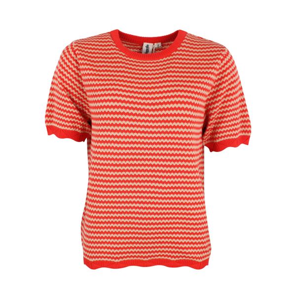 DANEFAE - DANELOUNGE PEARL KNIT BOXY SWEATER - DAMEN STRICKPULLOVER - SUMMER RED/NOUGAT