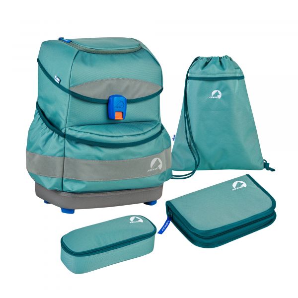 FINKID - BUDDY - SCHULRUCKSACK - SET KOMPLETT - TRELLIS/DEEP TEAL