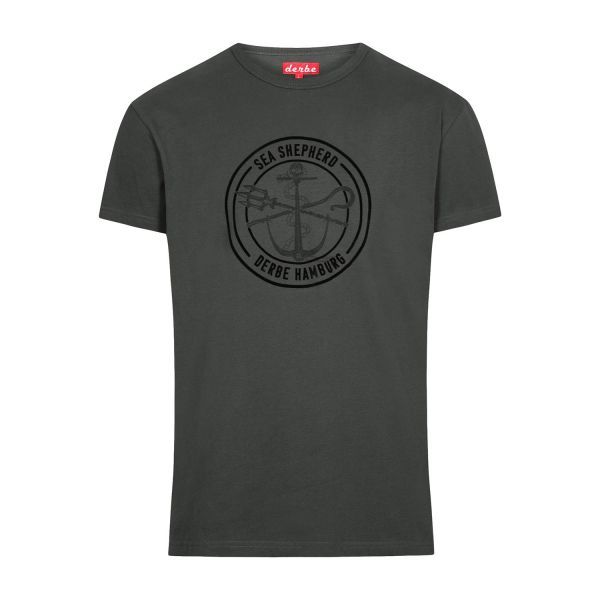 DERBE - SEA SHEPERD - JF_BARSCH - HERREN KURZARM T- SHIRT GOTS - BLACK
