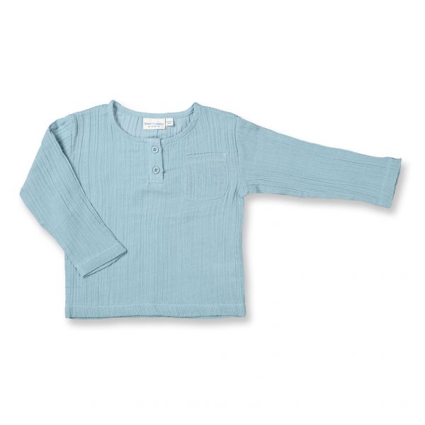 SENSE ORGANICS - PLIN SHIRT L/S - LANGARM T-SHIRT - DUSTY BLUE