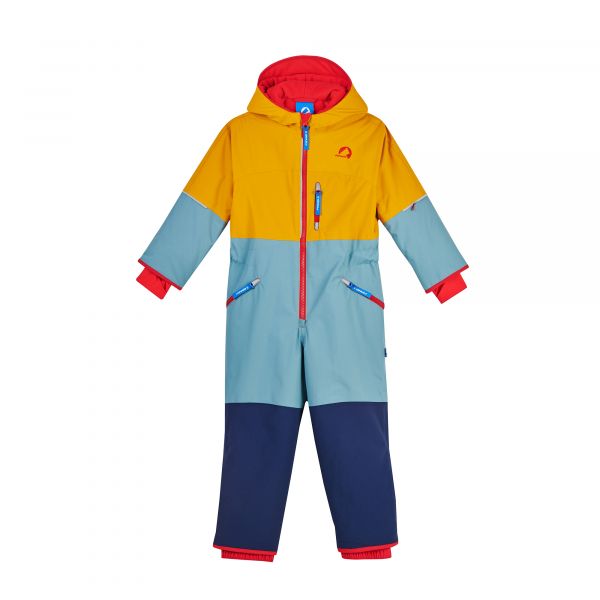 finkid - AKROBAATI - WINTERSPORT OVERALL IM COLOURBLOCK MIT PO UND KNIEVERSTÄRKUNG - SUNFLOWER/RED