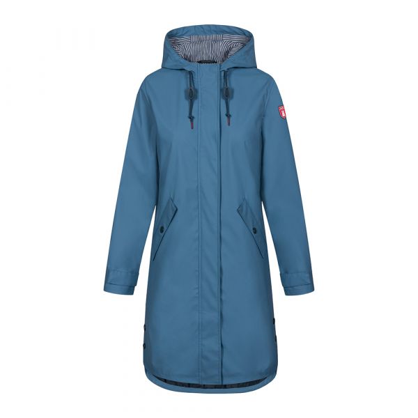 DERBE - TRAVEL BELLE - DAMEN OUTDOOR MANTEL - BLUE SHADOW/BLUE STRIPED
