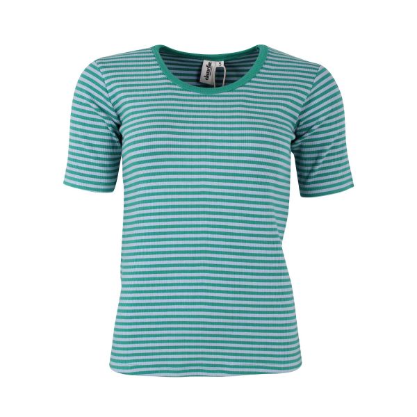 DANEFAE - DANEROLEMODEL RIBBING TEE - DAMEN KURZARM OBERTEIL - SKY/TEAL LAKE