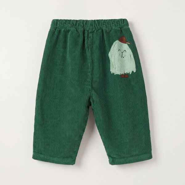 LÖTIEKIDS - BABY WIDE CORDUROY PANTS - BABY KORDHOSE - GREEN/SMALL GOOD MONSTER