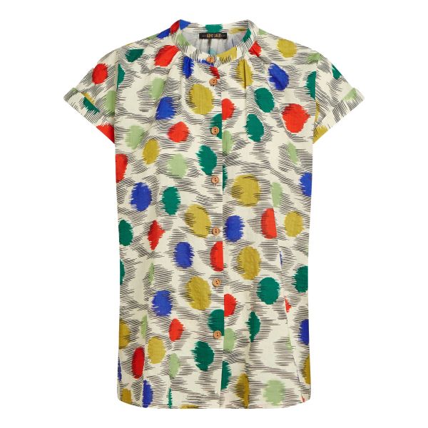 KING LOUIE - STELLA BLOUSE WALTON - DAMEN KURZARM OBERTEIL - ICE CREAM